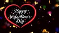 Text Happy ValentineÃ¢â¬â¢s Day in red heart with colorful ribbons background.